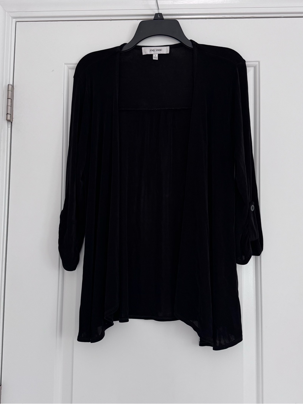 Jones New York Womens New $90 Cardigan Sweater Thin Knit Jacket Sz S Small Black
